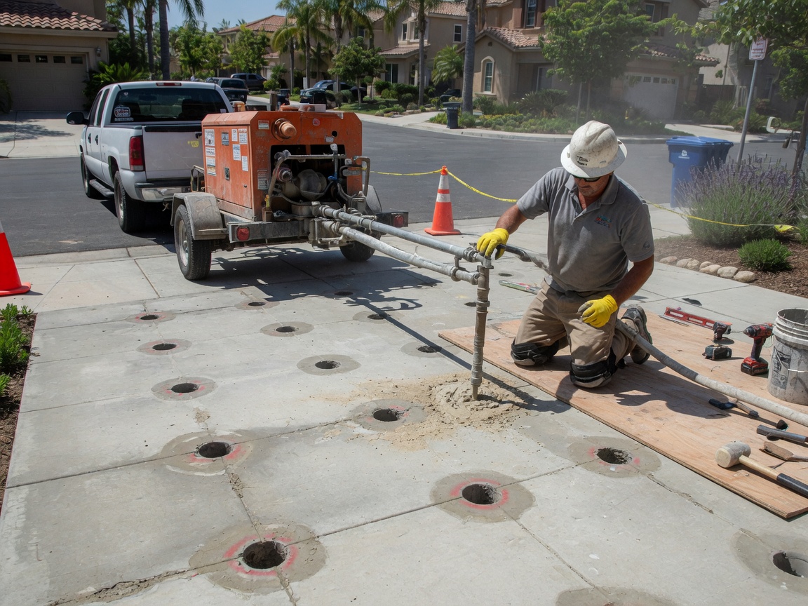 concrete leveling mudjacking in Portola Springs